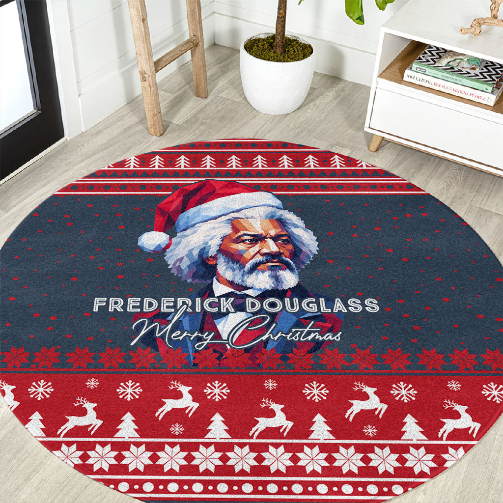 Frederick Douglass Christmas Round Carpet Power Concedes Nothing Quote Ugly Sweater Knitted Pattern