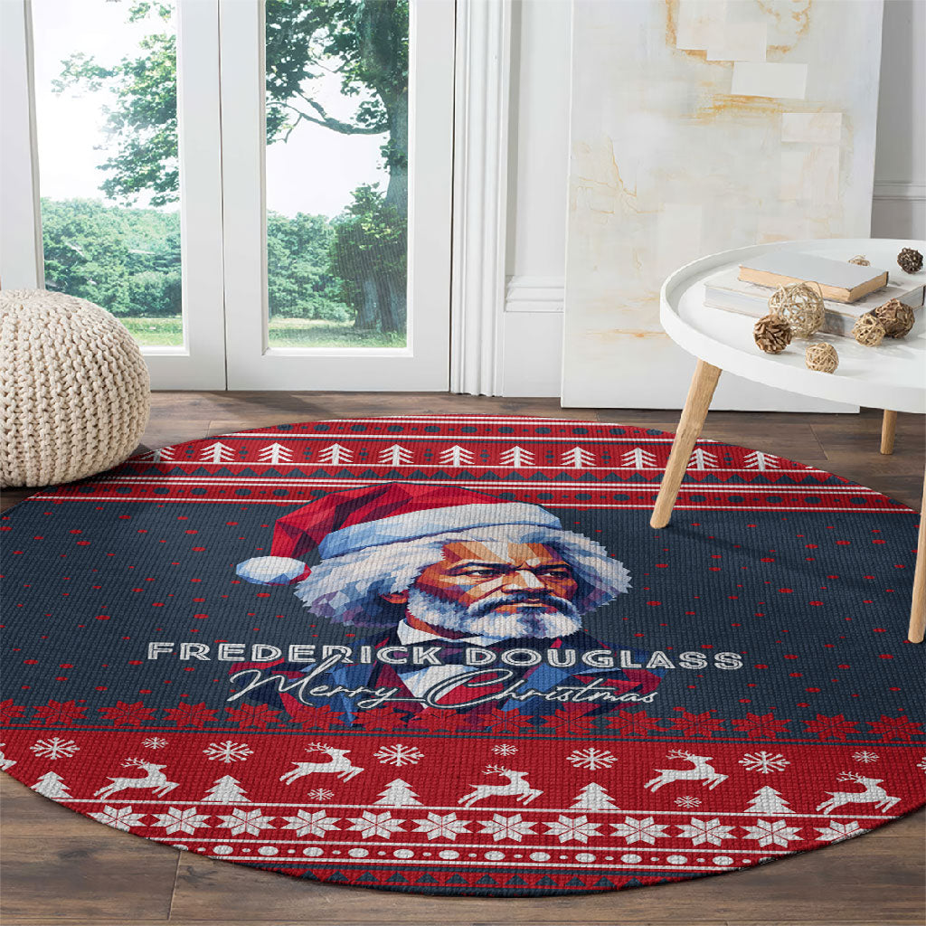 Frederick Douglass Christmas Round Carpet Power Concedes Nothing Quote Ugly Sweater Knitted Pattern