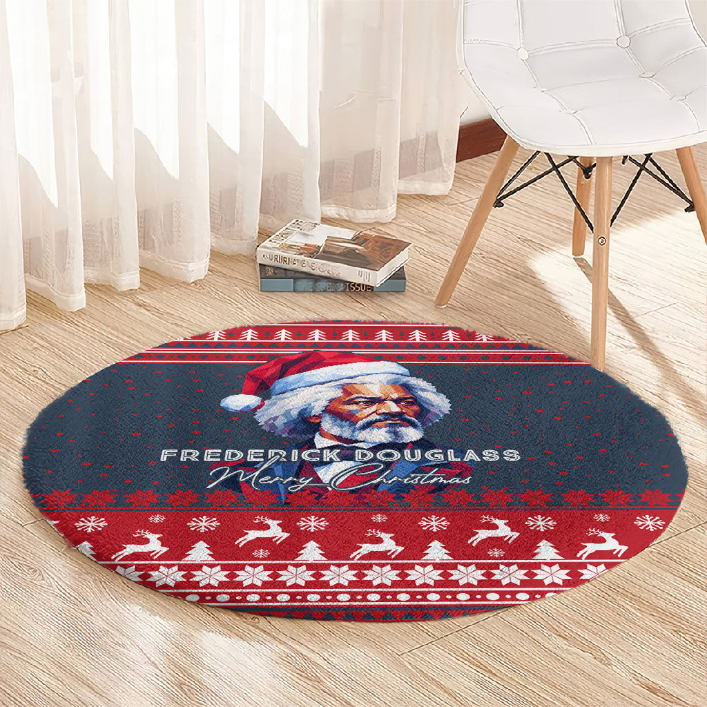 Frederick Douglass Christmas Round Carpet Power Concedes Nothing Quote Ugly Sweater Knitted Pattern