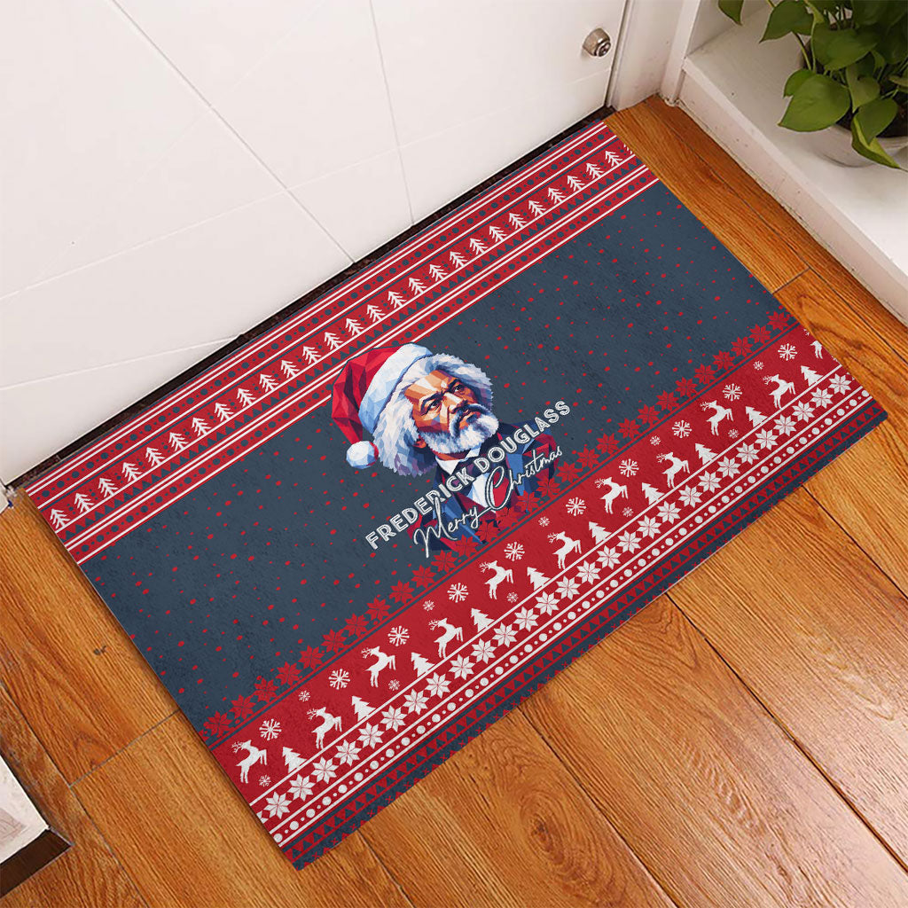 Frederick Douglass Christmas Rubber Doormat Power Concedes Nothing Quote Ugly Sweater Knitted Pattern