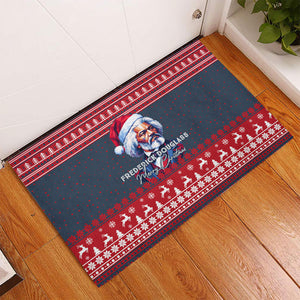 Frederick Douglass Christmas Rubber Doormat Power Concedes Nothing Quote Ugly Sweater Knitted Pattern