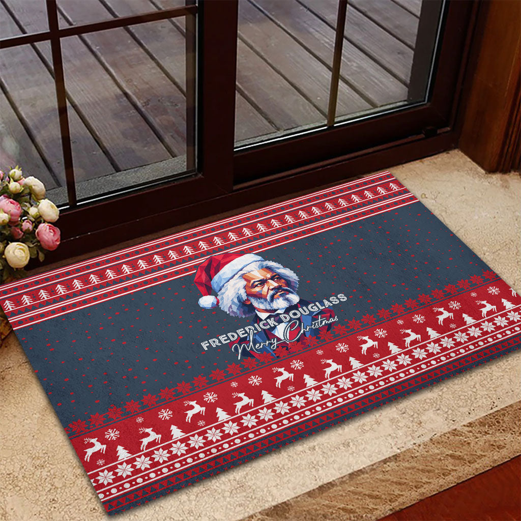 Frederick Douglass Christmas Rubber Doormat Power Concedes Nothing Quote Ugly Sweater Knitted Pattern