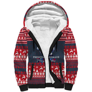 Frederick Douglass Christmas Sherpa Hoodie Power Concedes Nothing Quote Ugly Sweater Knitted Pattern