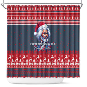Frederick Douglass Christmas Shower Curtain Power Concedes Nothing Quote Ugly Sweater Knitted Pattern