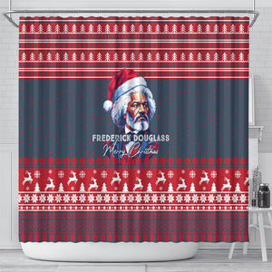 Frederick Douglass Christmas Shower Curtain Power Concedes Nothing Quote Ugly Sweater Knitted Pattern