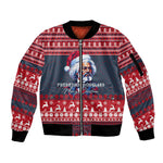 Frederick Douglass Christmas Sleeve Zip Bomber Jacket Power Concedes Nothing Quote Ugly Sweater Knitted Pattern