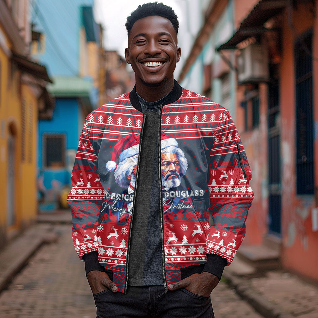 Frederick Douglass Christmas Sleeve Zip Bomber Jacket Power Concedes Nothing Quote Ugly Sweater Knitted Pattern