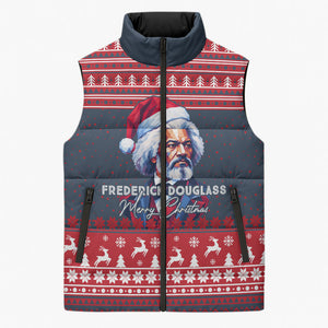 Frederick Douglass Christmas Sleeveless Puffer Jacket Power Concedes Nothing Quote Ugly Sweater Knitted Pattern