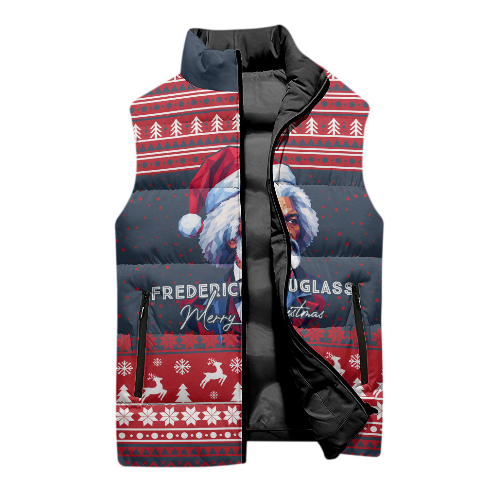 Frederick Douglass Christmas Sleeveless Puffer Jacket Power Concedes Nothing Quote Ugly Sweater Knitted Pattern