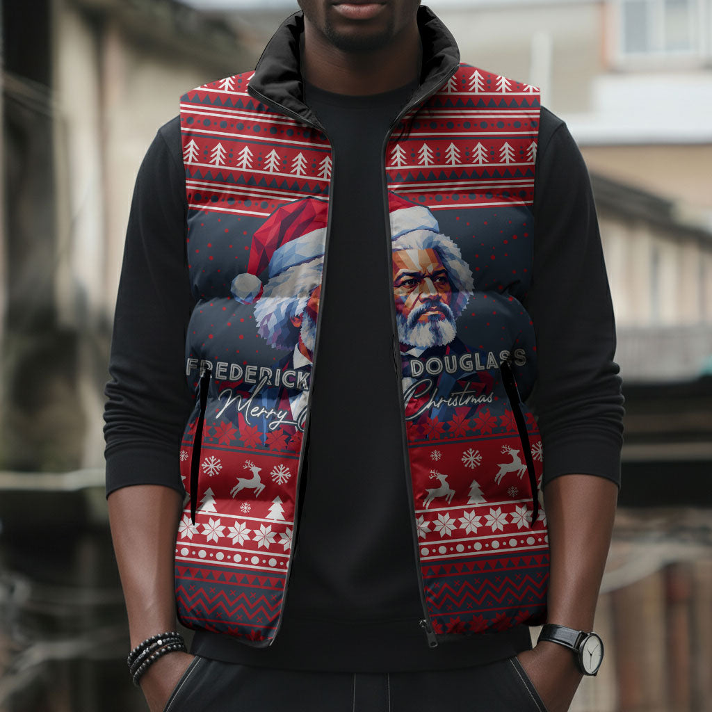 Frederick Douglass Christmas Sleeveless Puffer Jacket Power Concedes Nothing Quote Ugly Sweater Knitted Pattern