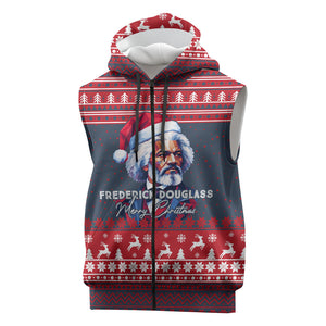 Frederick Douglass Christmas Sleeveless Zip Hoodie Power Concedes Nothing Quote Ugly Sweater Knitted Pattern