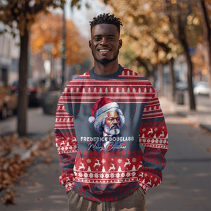 Frederick Douglass Christmas Sweatshirt Power Concedes Nothing Quote Ugly Sweater Knitted Pattern