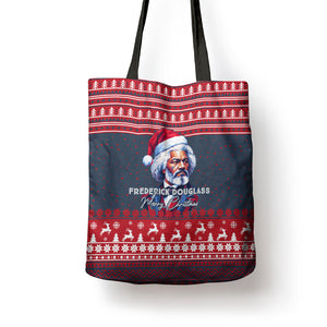Frederick Douglass Christmas Tote Bag Power Concedes Nothing Quote Ugly Sweater Knitted Pattern