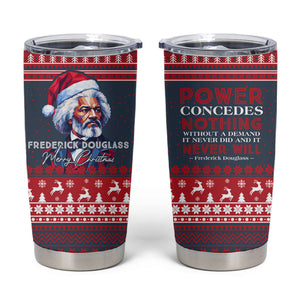 Frederick Douglass Christmas Tumbler Cup Power Concedes Nothing Quote Ugly Sweater Knitted Pattern