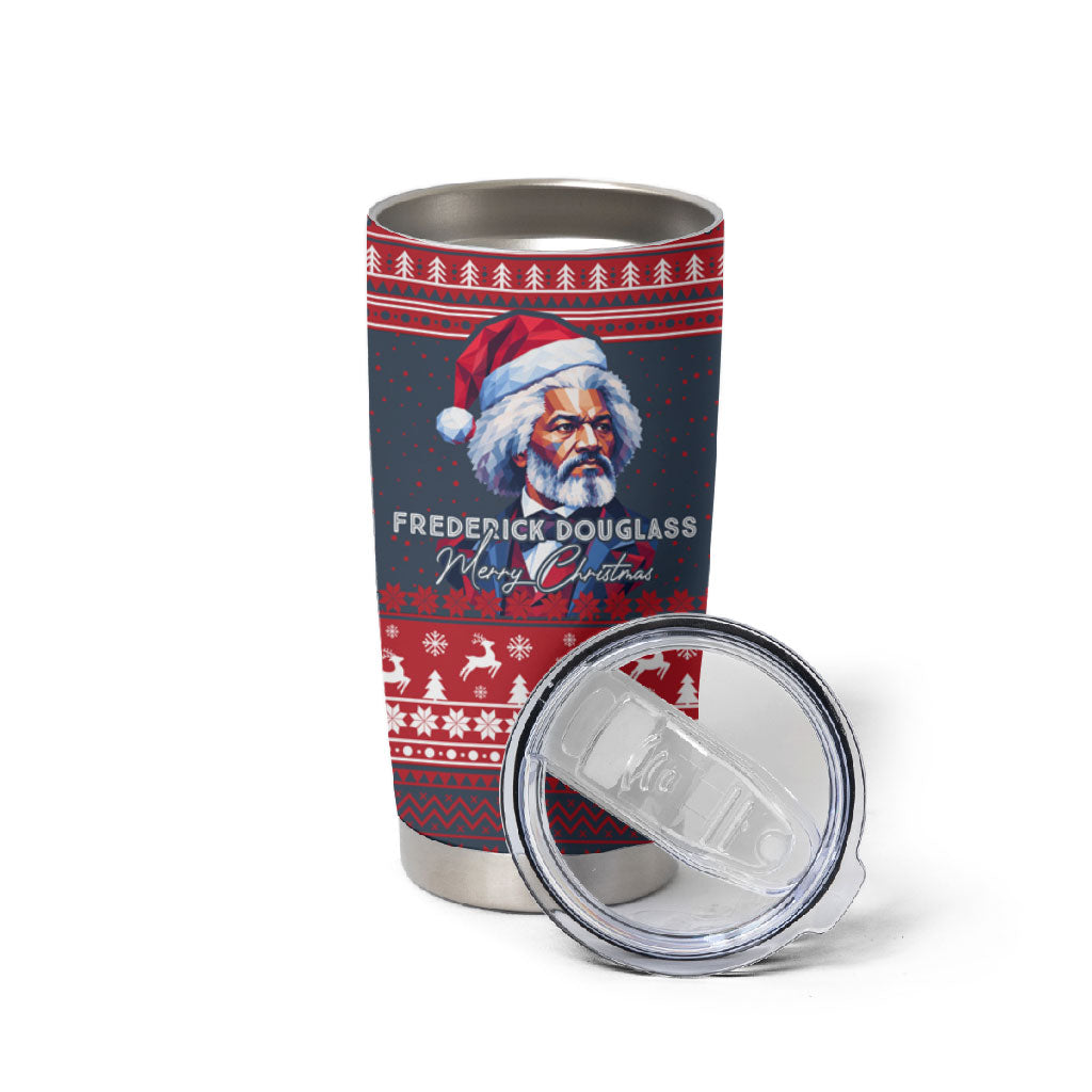 Frederick Douglass Christmas Tumbler Cup Power Concedes Nothing Quote Ugly Sweater Knitted Pattern
