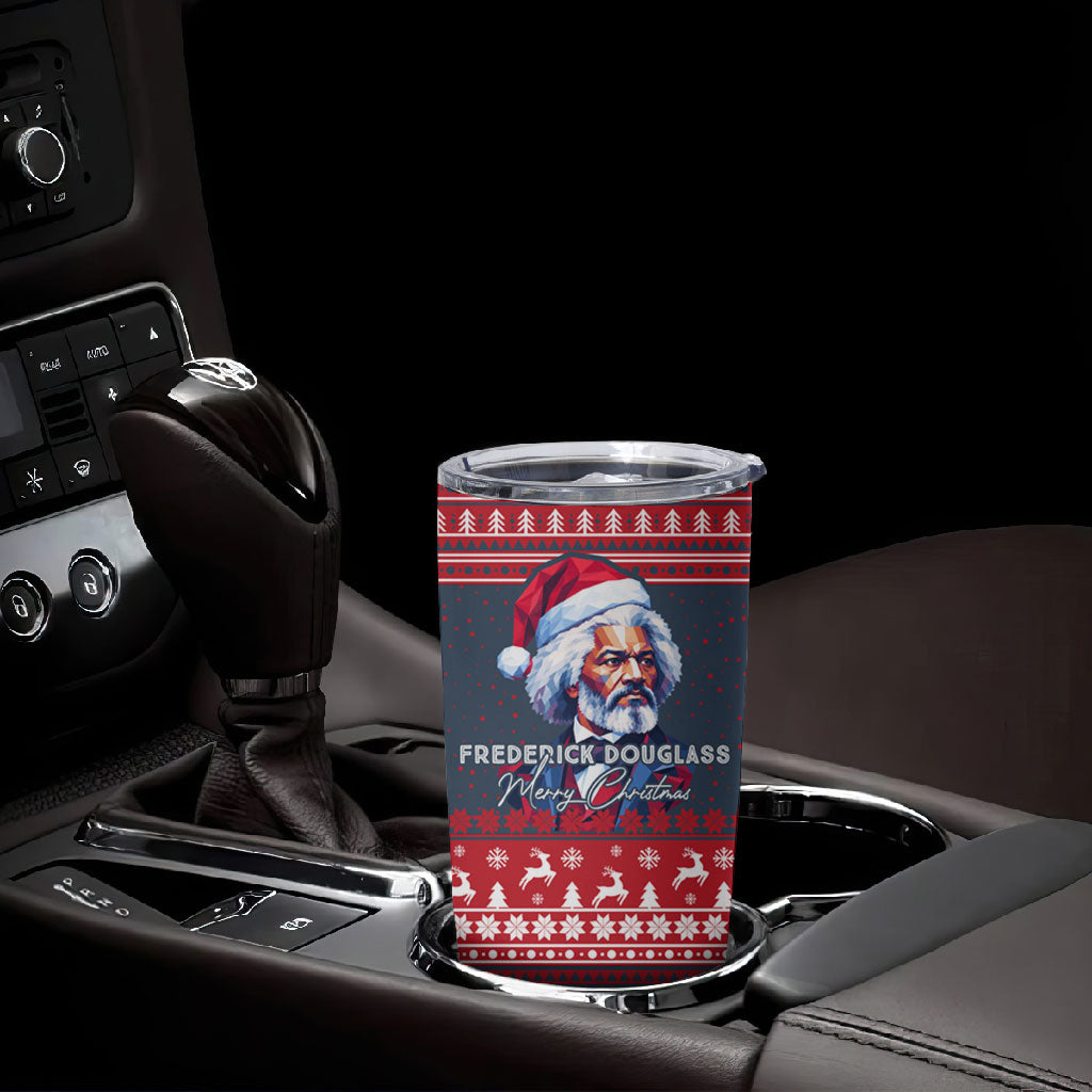 Frederick Douglass Christmas Tumbler Cup Power Concedes Nothing Quote Ugly Sweater Knitted Pattern