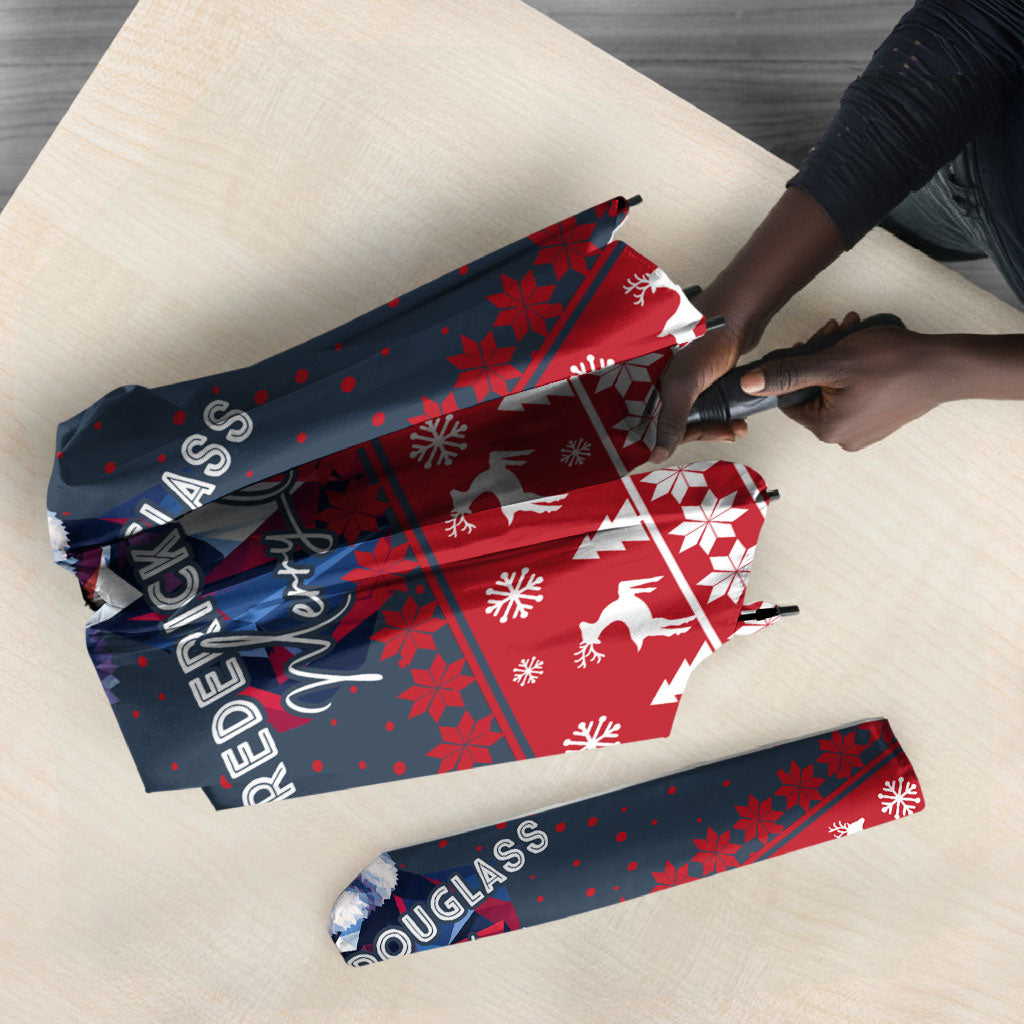 Frederick Douglass Christmas Umbrella Power Concedes Nothing Quote Ugly Sweater Knitted Pattern