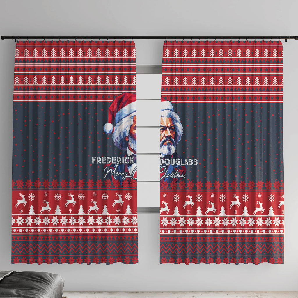 Frederick Douglass Christmas Window Curtain Power Concedes Nothing Quote Ugly Sweater Knitted Pattern