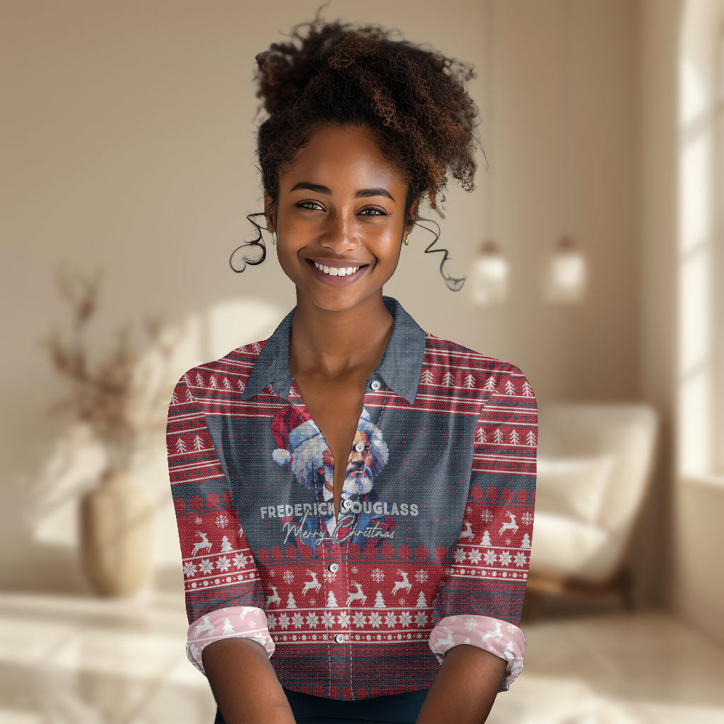 Frederick Douglass Christmas Women Casual Shirt Power Concedes Nothing Quote Ugly Sweater Knitted Pattern
