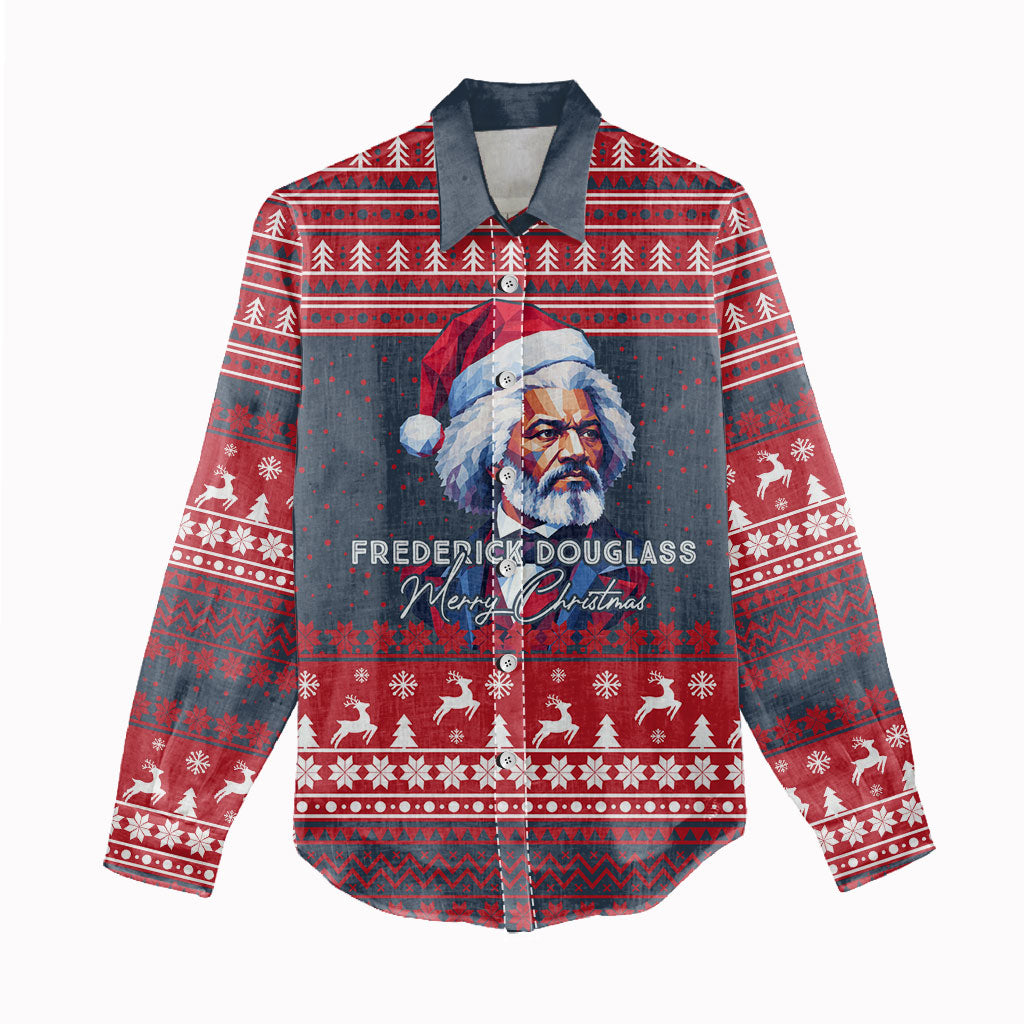 Frederick Douglass Christmas Women Casual Shirt Power Concedes Nothing Quote Ugly Sweater Knitted Pattern