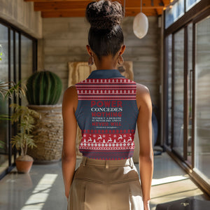 Frederick Douglass Christmas Women Sleeveless Polo Shirt Power Concedes Nothing Quote Ugly Sweater Knitted Pattern