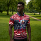 Frederick Douglass Christmas Zipper Polo Shirt Power Concedes Nothing Quote Ugly Sweater Knitted Pattern