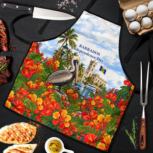 Barbados Independence Day Pelican Apron Patriotic Tropical Island Scenery And Exotic Flowers