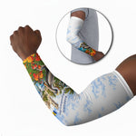 Barbados Independence Day Pelican Arm Sleeves Patriotic Tropical Island Scenery And Exotic Flowers