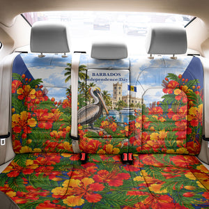 Barbados Independence Day Pelican Back Car Seat Cover Patriotic Tropical Island Scenery And Exotic Flowers