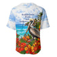 Barbados Independence Day Pelican Baseball Jersey Patriotic Tropical Island Scenery And Exotic Flowers