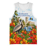 Barbados Independence Day Pelican Basketball Jersey Patriotic Tropical Island Scenery And Exotic Flowers