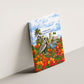 Barbados Independence Day Pelican Canvas Wall Art Patriotic Tropical Island Scenery And Exotic Flowers