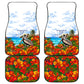 Barbados Independence Day Pelican Car Mats Patriotic Tropical Island Scenery And Exotic Flowers