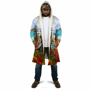 Barbados Independence Day Pelican Cloak Patriotic Tropical Island Scenery And Exotic Flowers