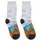 Barbados Independence Day Pelican Crew Socks Patriotic Tropical Island Scenery And Exotic Flowers