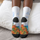 Barbados Independence Day Pelican Crew Socks Patriotic Tropical Island Scenery And Exotic Flowers