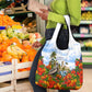 Barbados Independence Day Pelican Grocery Bag Patriotic Tropical Island Scenery And Exotic Flowers