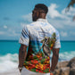 Barbados Independence Day Pelican Hawaiian Shirt Patriotic Tropical Island Scenery And Exotic Flowers