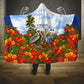 Barbados Independence Day Pelican Hooded Blanket Patriotic Tropical Island Scenery And Exotic Flowers