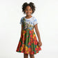 Barbados Independence Day Pelican Kid Short Sleeve Dress Patriotic Tropical Island Scenery And Exotic Flowers