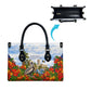 Barbados Independence Day Pelican Leather Bag Patriotic Tropical Island Scenery And Exotic Flowers