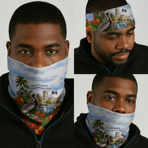 Barbados Independence Day Pelican Neck Gaiter Patriotic Tropical Island Scenery And Exotic Flowers