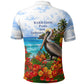 Barbados Independence Day Pelican Polo Shirt Patriotic Tropical Island Scenery And Exotic Flowers