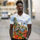 Barbados Independence Day Pelican Polo Shirt Patriotic Tropical Island Scenery And Exotic Flowers