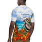 Barbados Independence Day Pelican Rugby Jersey Patriotic Tropical Island Scenery And Exotic Flowers
