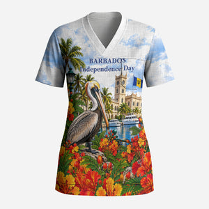 Barbados Independence Day Pelican Scrub Top Patriotic Tropical Island Scenery And Exotic Flowers