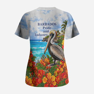Barbados Independence Day Pelican Scrub Top Patriotic Tropical Island Scenery And Exotic Flowers