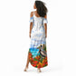Barbados Independence Day Pelican Summer Maxi Dress Patriotic Tropical Island Scenery And Exotic Flowers