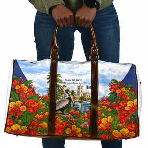Barbados Independence Day Pelican Travel Bag Patriotic Tropical Island Scenery And Exotic Flowers
