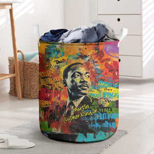 Martin Luther King Jr Laundry Basket Colorful Street Art Portrait Black History Graffiti Style - African Pride